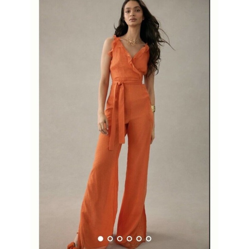 NWT Anthropologie Hutch Ruffle-Trim Jumpsuit size 8